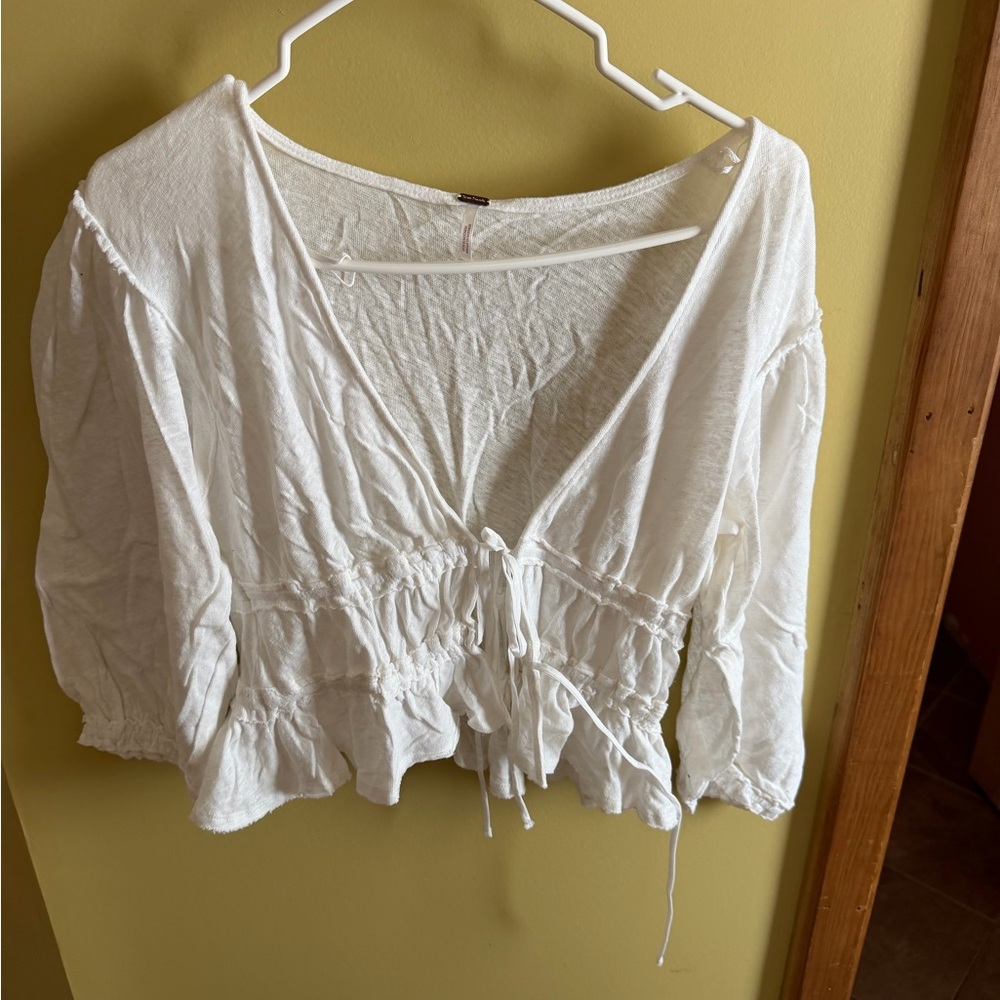 Free People Drawstring Peplum Top